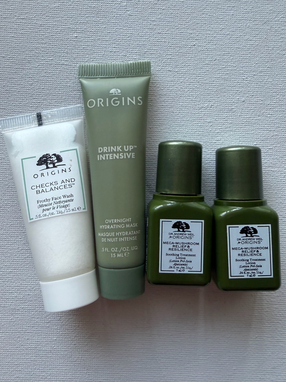Origins Green Skincare Travel Set — Drink Up Intensive & Mega-Mushroom